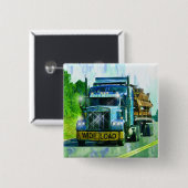 トラック恋人のための大きい装備の貨物自動車及びトラック 缶バッジ (正面&裏面)