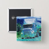 トラック恋人のための大きい装備の貨物自動車及びトラック 缶バッジ (正面&裏面)