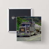 トラック恋人のための大きい装備の貨物自動車及びトラック 缶バッジ (正面&裏面)