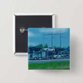 トラック恋人のための大きい装備の貨物自動車及びトラック 缶バッジ (正面&裏面)