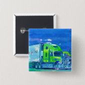 トラック恋人のための大きい装備の貨物自動車及びトラック 缶バッジ (正面&裏面)