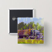 トラック恋人のための大きい装備の貨物自動車及びトラック 缶バッジ (正面&裏面)