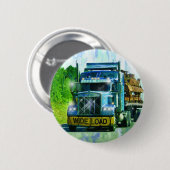 トラック恋人のための大きい装備の貨物自動車及びトラック 缶バッジ (正面&裏面)