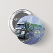 トラック恋人のための大きい装備の貨物自動車及びトラック 缶バッジ (正面&裏面)