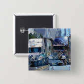 トラック恋人のための大きい装備の貨物自動車及びトラック 缶バッジ (正面&裏面)