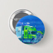 トラック恋人のための大きい装備の貨物自動車及びトラック 缶バッジ (正面&裏面)