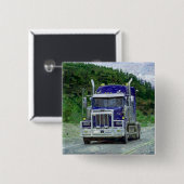 トラック恋人のための大きい装備の貨物自動車及びトラック 缶バッジ (正面&裏面)