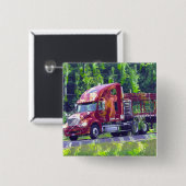 トラック恋人のための大きい装備の貨物自動車及びトラック 缶バッジ (正面&裏面)