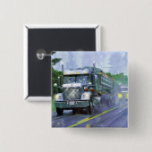 トラック恋人のための大きい装備の貨物自動車及びトラック 缶バッジ (正面&裏面)