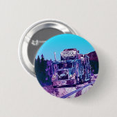 トラック恋人のための大きい装備の貨物自動車及びトラック 缶バッジ (正面&裏面)