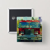 トラック恋人のための大きい装備の貨物自動車及びトラック 缶バッジ (正面&裏面)