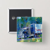 トラック恋人のための大きい装備の貨物自動車及びトラック 缶バッジ (正面&裏面)