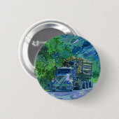 トラック恋人のための大きい装備の貨物自動車及びトラック 缶バッジ (正面&裏面)