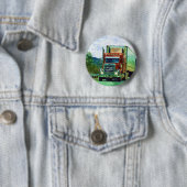 トラック恋人のための大きい装備の貨物自動車及びトラック 缶バッジ (インサイチュ)