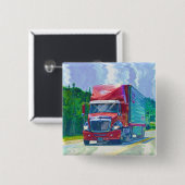 トラック恋人のための大きい装備の貨物自動車及びトラック 缶バッジ (正面&裏面)