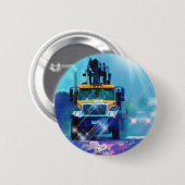 トラック恋人のための大きい装備の貨物自動車及びトラック 缶バッジ (正面&裏面)