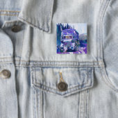 トラック恋人のための大きい装備の貨物自動車及びトラック 缶バッジ (インサイチュ)