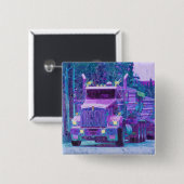 トラック恋人のための大きい装備の貨物自動車及びトラック 缶バッジ (正面&裏面)