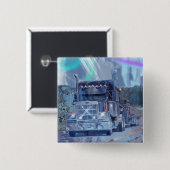 トラック恋人のための大きい装備の貨物自動車及びトラック 缶バッジ (正面&裏面)