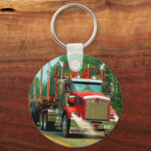 トラック愛好家のための大型トラックとハイウェイアート キーホルダー (正面)