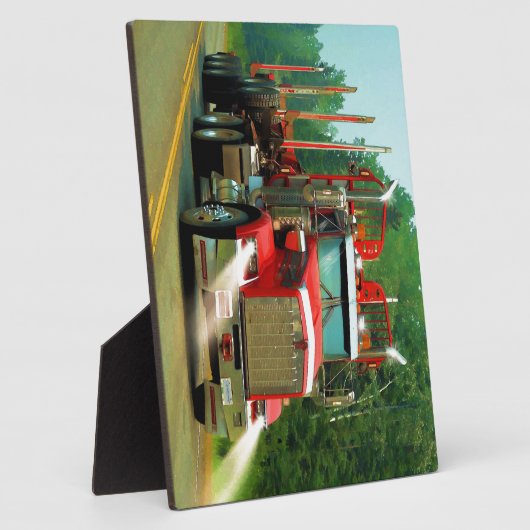 トラック愛好家のための大型トラックとハイウェイアート フォトプラーク (側面)