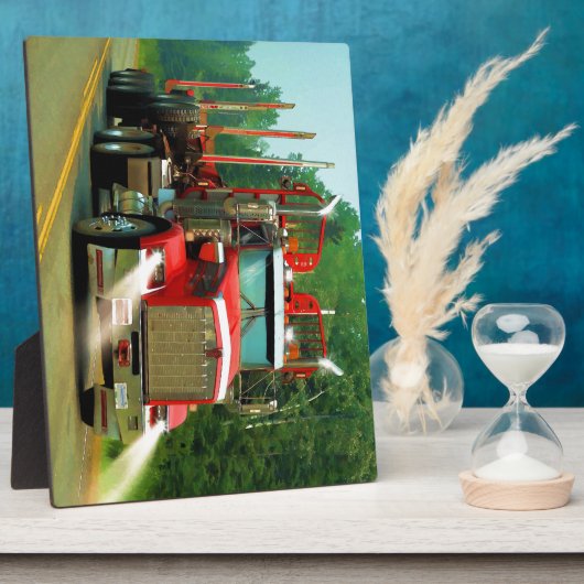 トラック愛好家のための大型トラックとハイウェイアート フォトプラーク (側面)