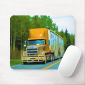 トラック愛好家のための大型トラックとハイウェイアート マウスパッド (マウス)