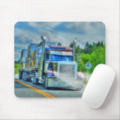 トラック愛好家のための大型トラックとハイウェイアート マウスパッド (マウス)
