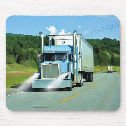 トラック愛好家のための大型トラックとハイウェイアート マウスパッド (正面)