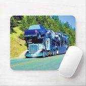 トラック愛好家のための大型トラックとハイウェイアート マウスパッド (マウス)