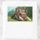 トラック愛好家のための大型トラックとハイウェイアート 長方形シール (バッグ)