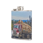 トラック愛好家のための赤い木材トラック&ハイウェイ フラスク (左)