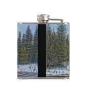 トラック愛好家のための赤い木材トラック&ハイウェイ フラスク (裏面)