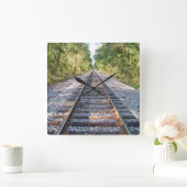 トラック時計の下 スクエア壁時計 (ホーム)