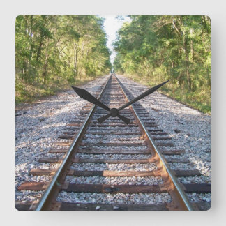 トラック時計の下 スクエア壁時計