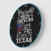 トラック最高のの運転手がテキサス州に住む ラージ壁時計 (傾斜)