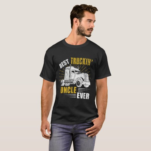 トラック最高のクの叔父のTee Truckerギフトの父親 Tシャツ (正面フル)