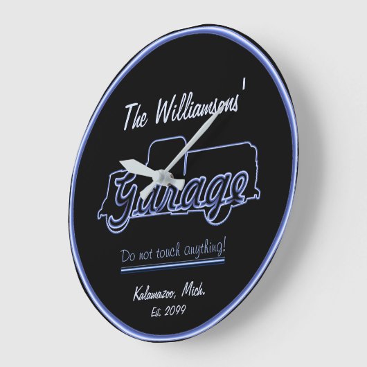 トラック概要ガレージの時計標識 ラージ壁時計 (傾斜)