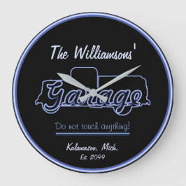 トラック概要ガレージの時計標識 ラージ壁時計