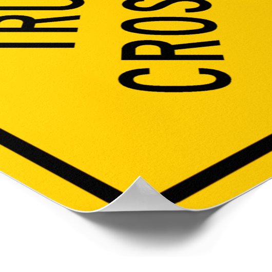 トラック横断道路標識 ポスター (角)