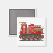 トラック消防車の四角い磁石 マグネット (正面/裏面)