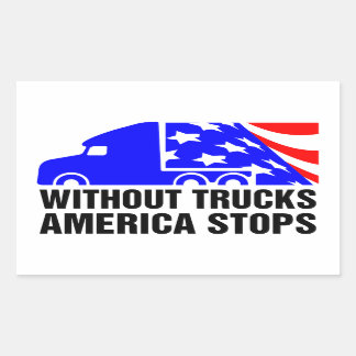 トラック無しアメリカストップセミトラック米国国旗 長方形シール