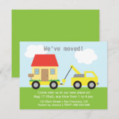 トラック牽引ハウスウェムムーブド引っ越し祝いパーティーパーティー 招待状 (正面/裏面)