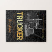 トラック生まれのレトロドライバのヴィンテージになるトラック車 ジグソーパズル (横)