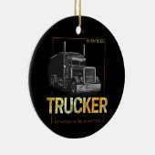 トラック生まれのレトロドライバのヴィンテージになるトラック車 セラミックオーナメント (右)
