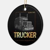 トラック生まれのレトロドライバのヴィンテージになるトラック車 セラミックオーナメント (左)