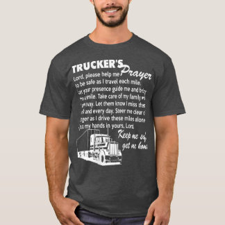 トラック祈りの言葉トラック運転手ギフト男性へとwome tシャツ