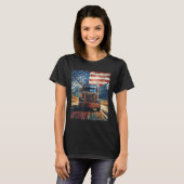 トラック米国アメリカ国旗のグラフィック Tシャツ (正面フル)
