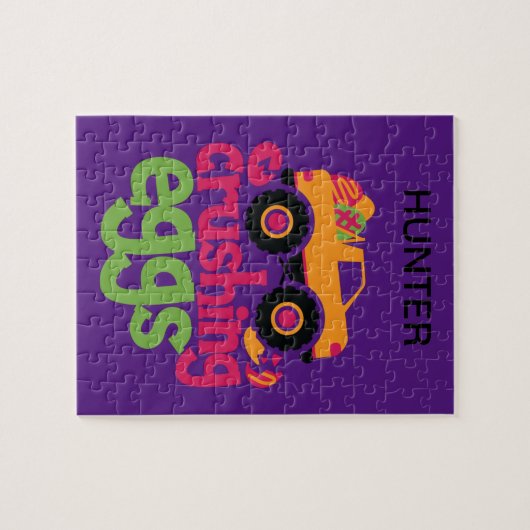 「トラック粉砕エッグ」パーソナライズされたパズル ジグソーパズル (横)