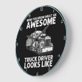 トラック素晴らしの運転手:今すぐ私を参照 ラージ壁時計 (傾斜)